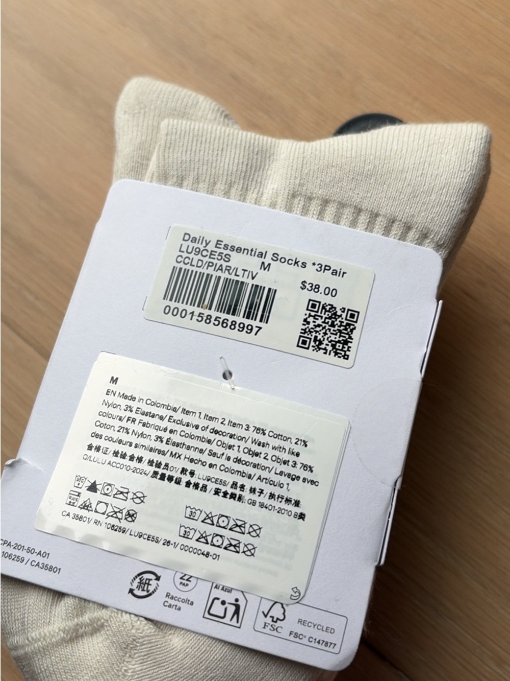 lululemon athletica Quarter-Length Socks in Pink (3-Pack) - Picture 3 of 5